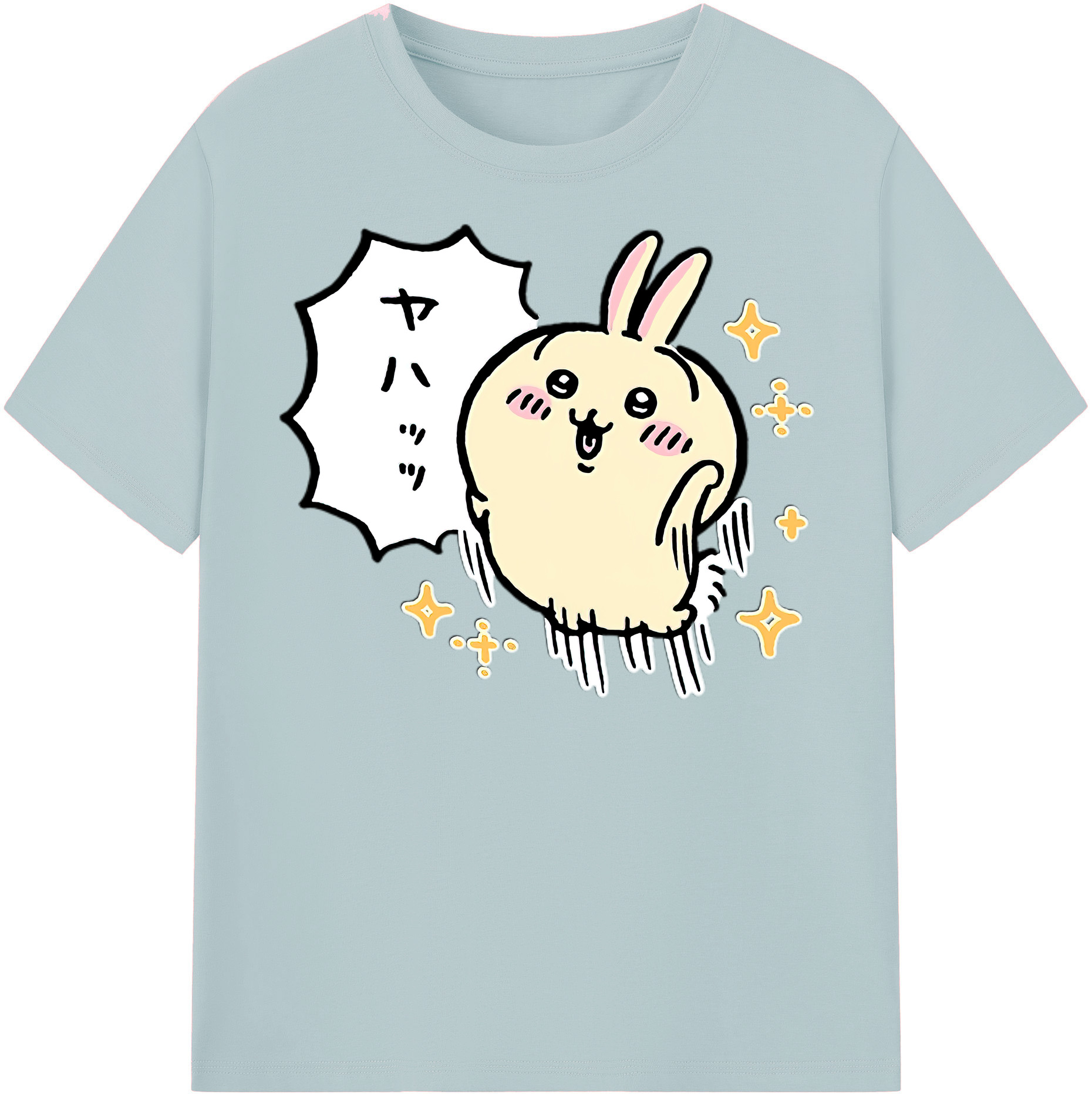 （画像用） ちいかわ うさぎ Chii-kawa usagi 綿100％半袖Tシャツ（フロントプリント）